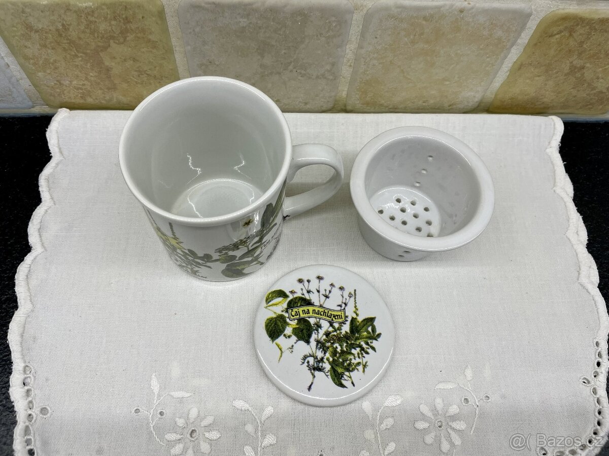 Hrnek s návodem na čaj + sítko + poklička - 6
