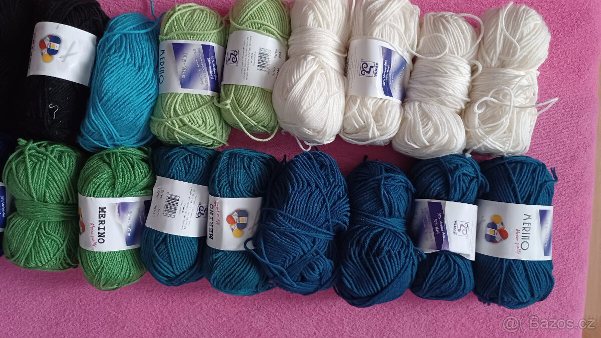 Příze merino háčkování/pletení - 6