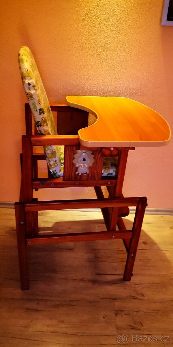 Dřevěná dětská jídelní židlička 3v1 - 6
