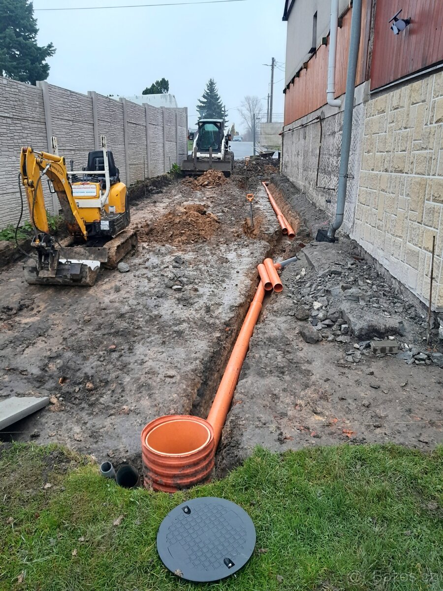 Kanalizace Plesna-Zemní a vykopové práce-vrtání sloupku 30cm - 6