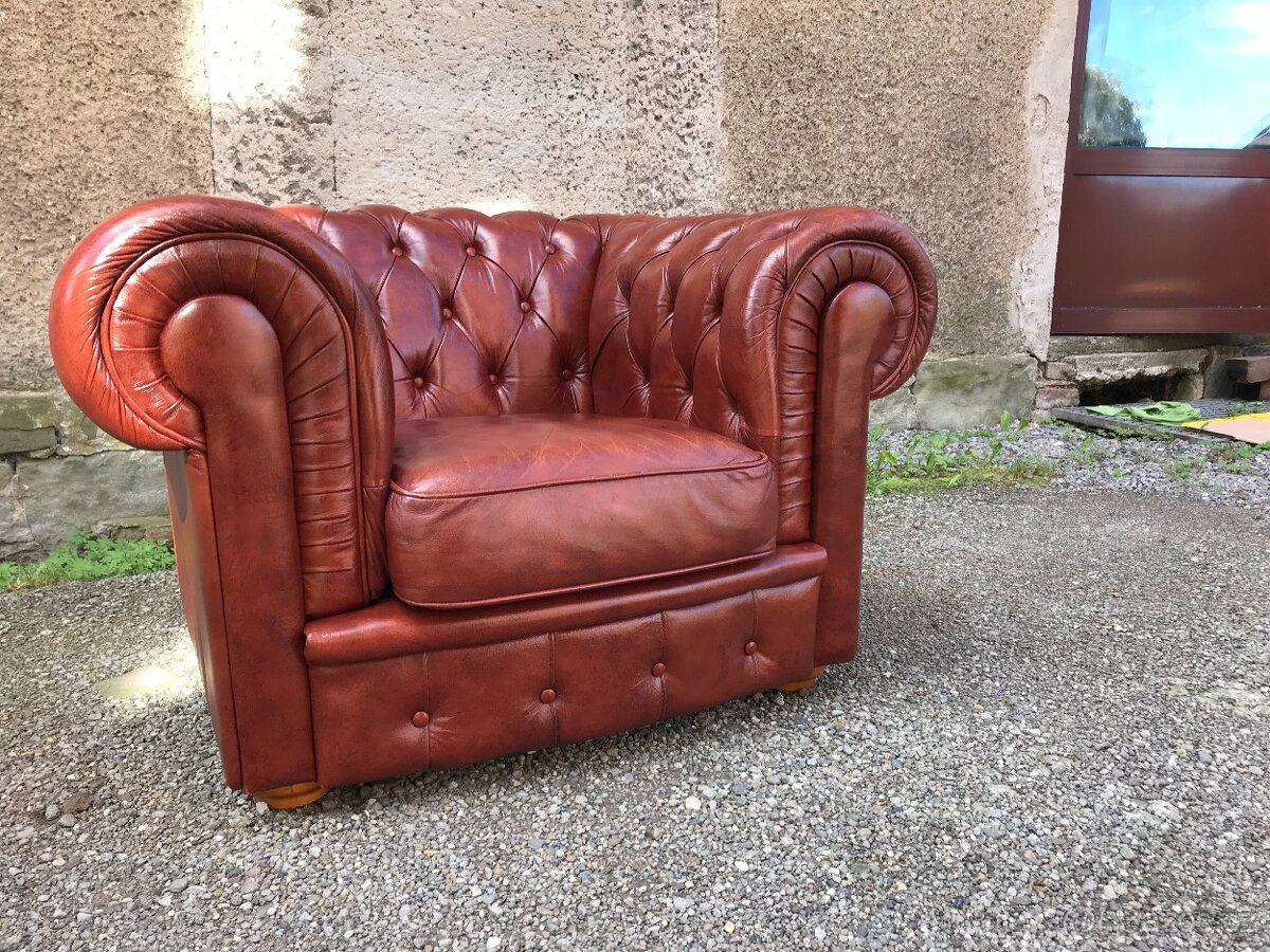Chesterfield Jednosed Velice zachovalý stav - 6
