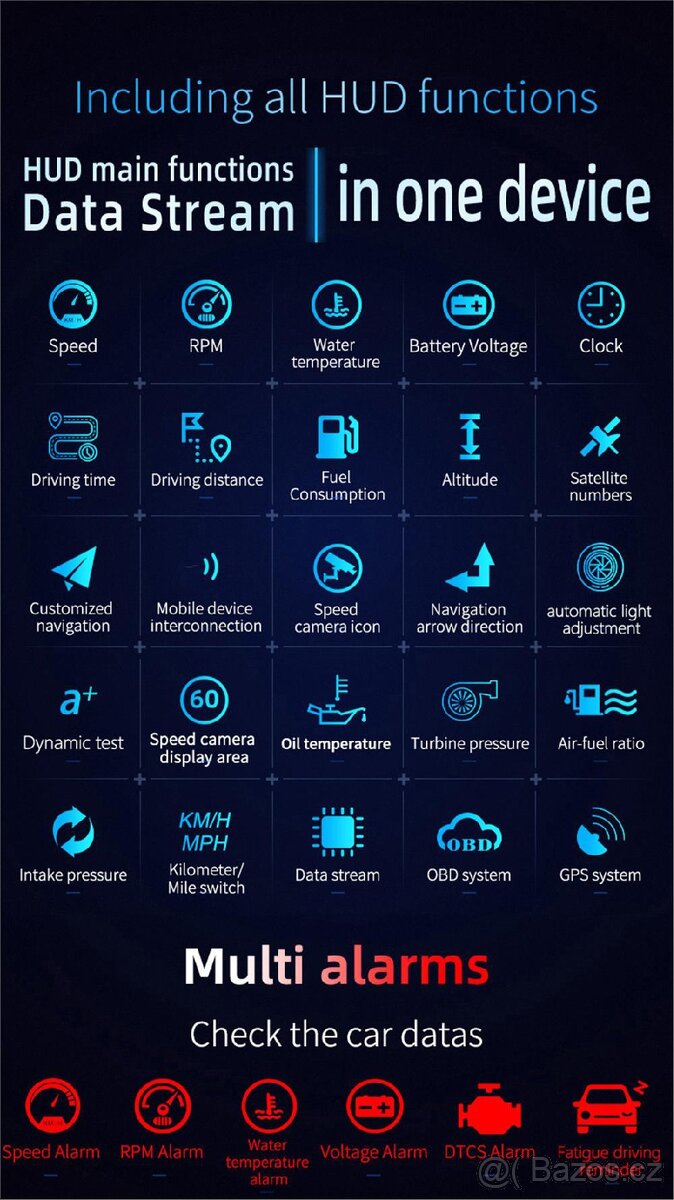 Head up Display OBD 2 + GPS - 6