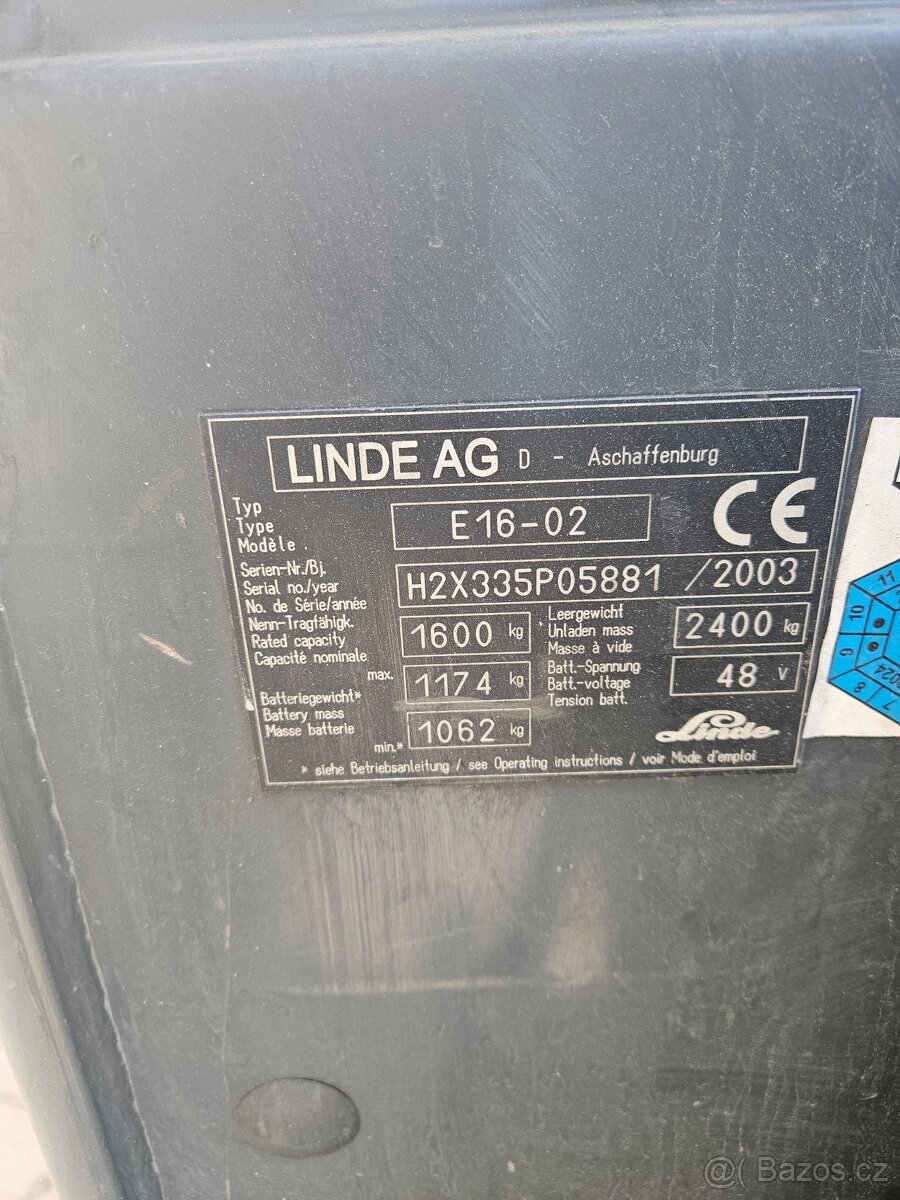 Prodám Vzv Linde E16 Baterie 2024 - 6