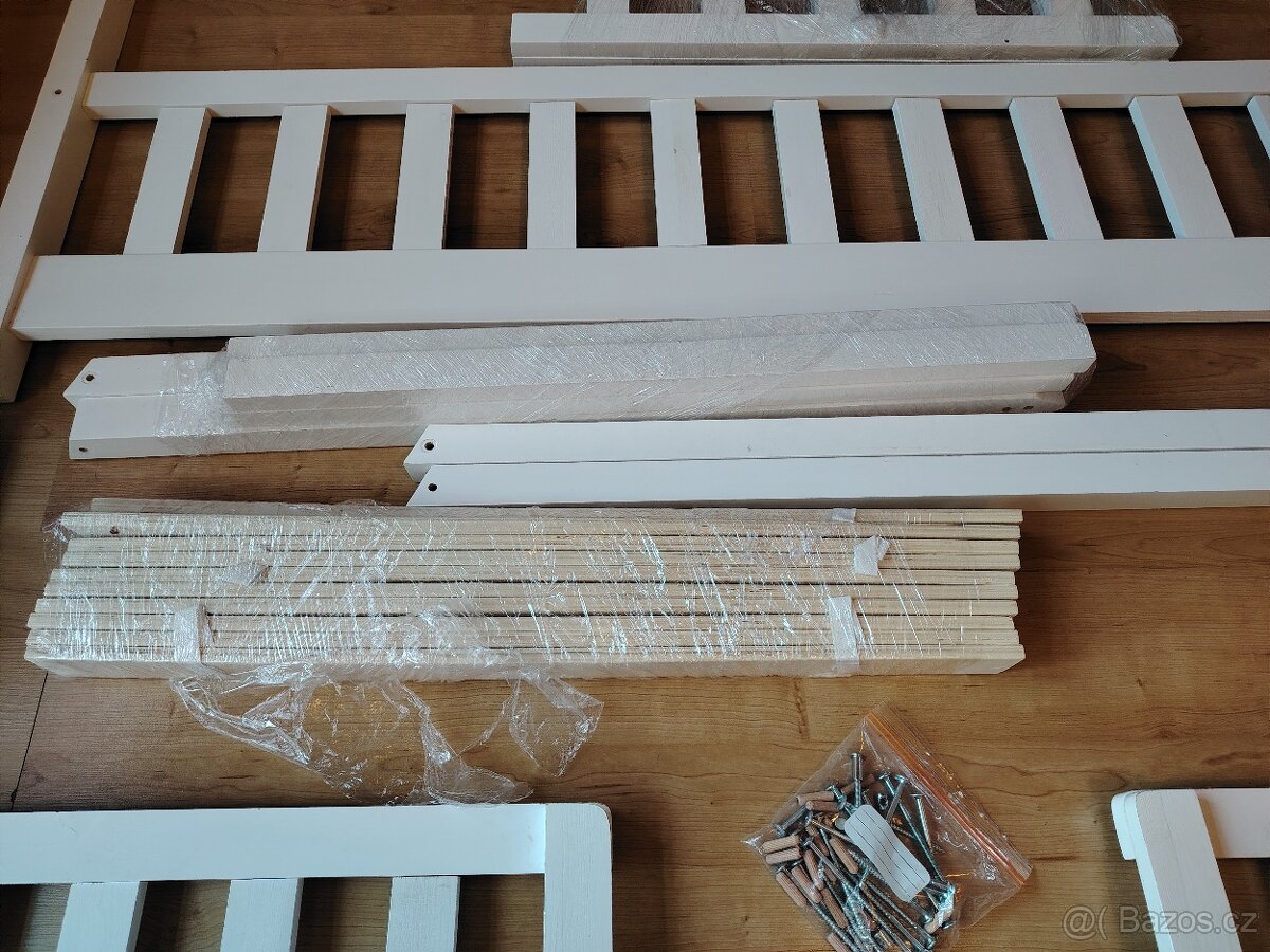 DĚTSKÁ DOMEČKOVÁ POSTEL 160X80 cm, bílý lak - 6