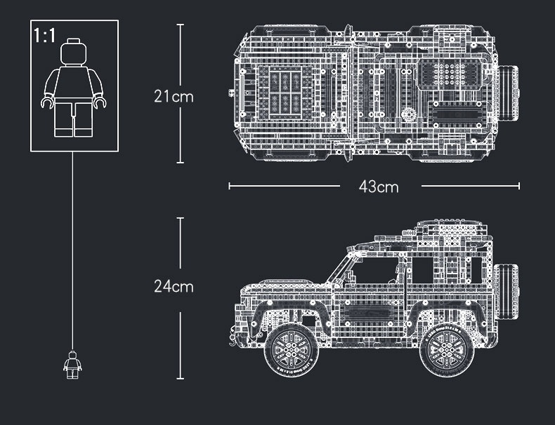 Stavebnice Land Rover Defender kompatibilní s LEGO - 6