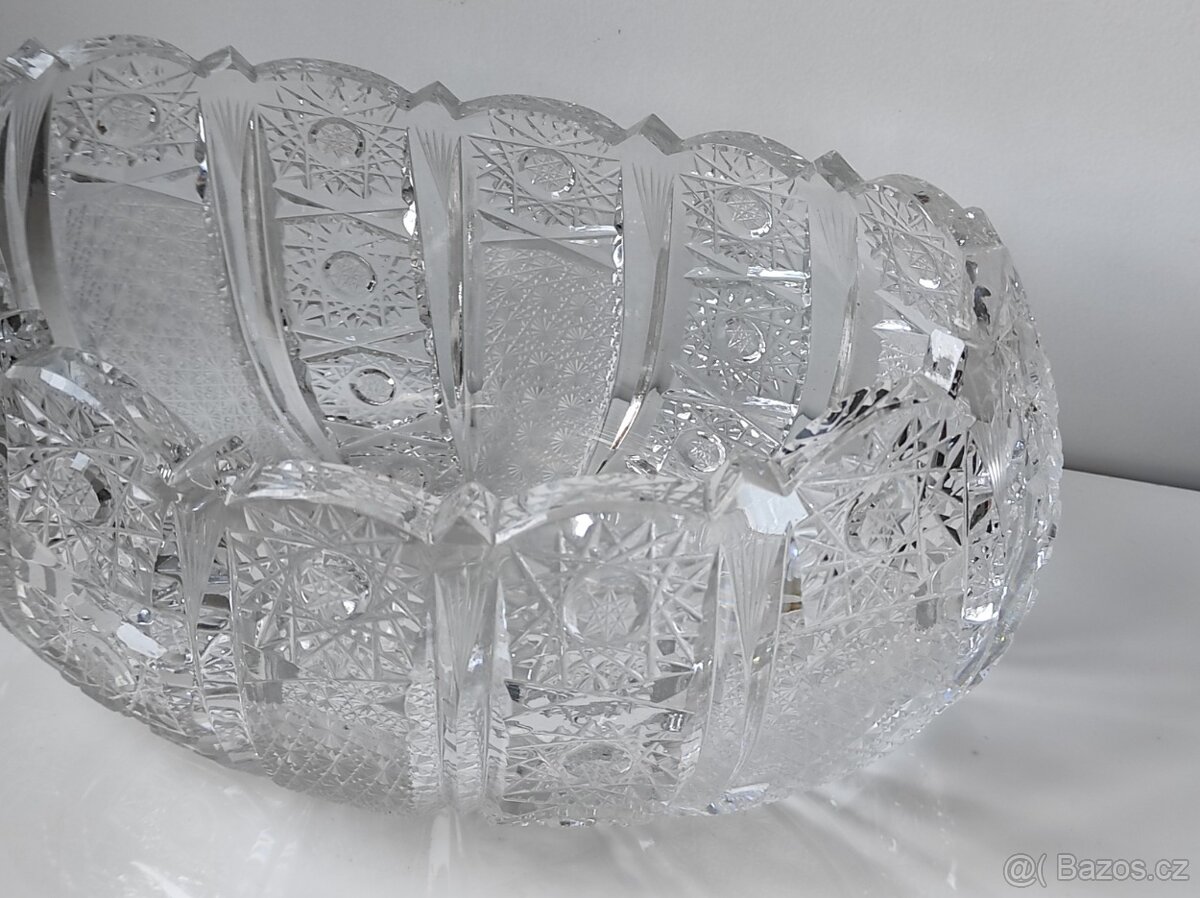 Starožitná mísa z broušeného skla - 6