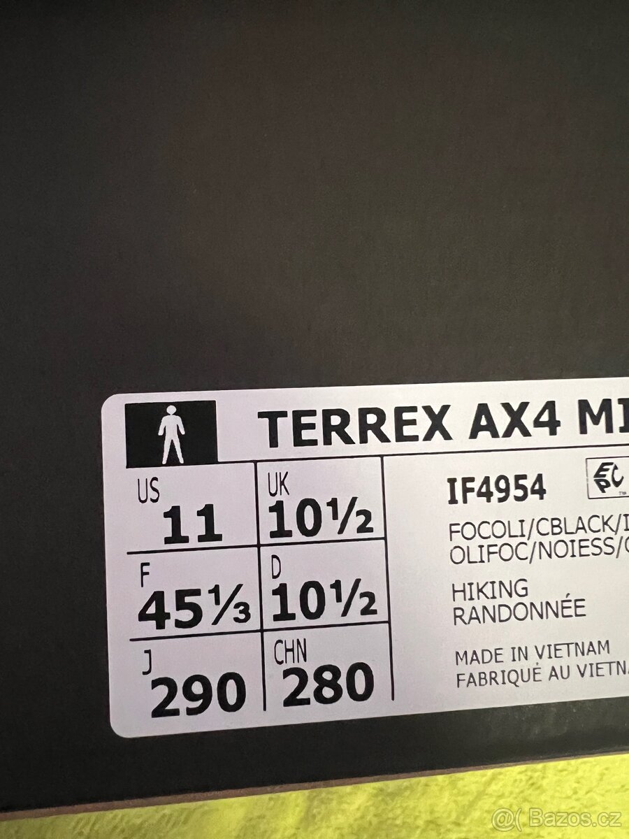 Boty Terrex AX4 membrána UK 10,5 - 29,5 cm nové PC 3.600 Kč - 6