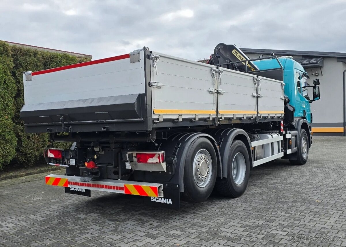 Scania P400-6x2–Valník/Sklápěč S3+HR-PALFINGER PK 18002 EH - 6