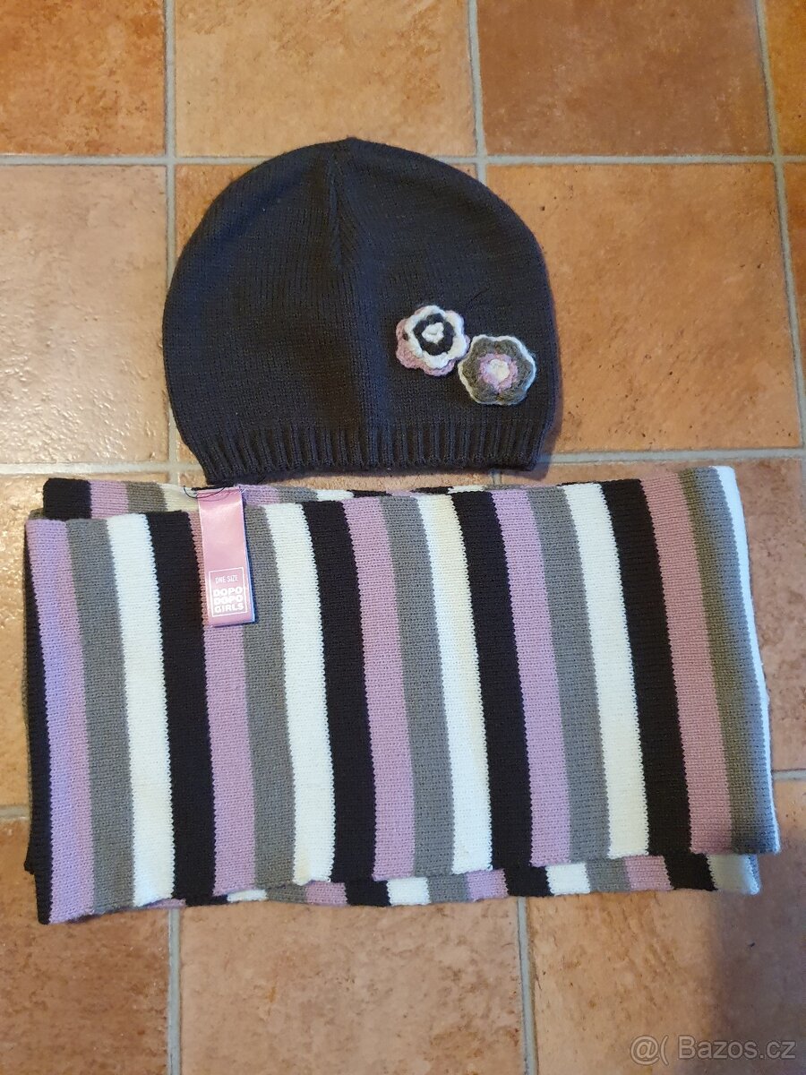 Komplet čepice šála dopodopo hnědá v.98-128 - 6