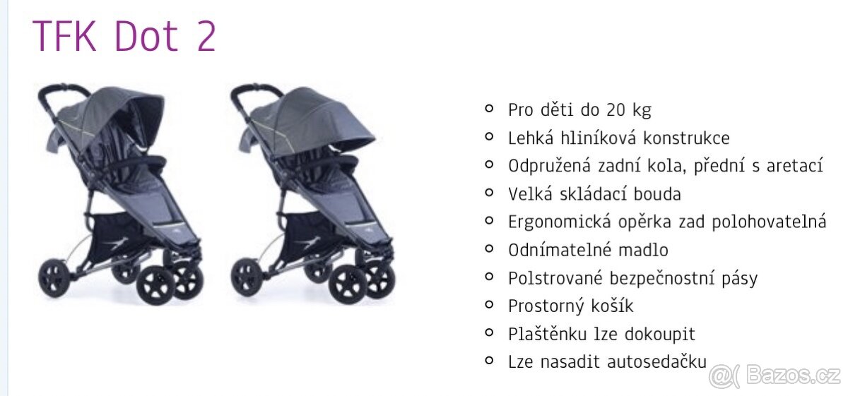 Golfky kočárek TFK Dot 2 Grey - 6