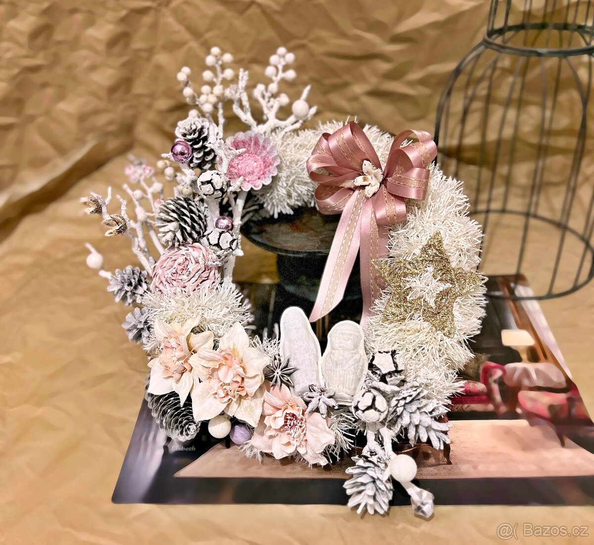 Vánoční věnec Zimní pohádka White Christmas 50 cm - 6