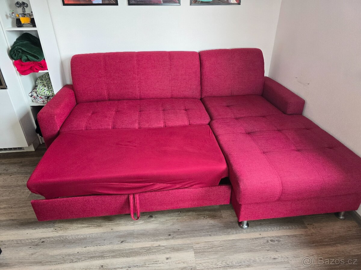 Pohovka/sedačka rozkládací L - česká výroba - 6