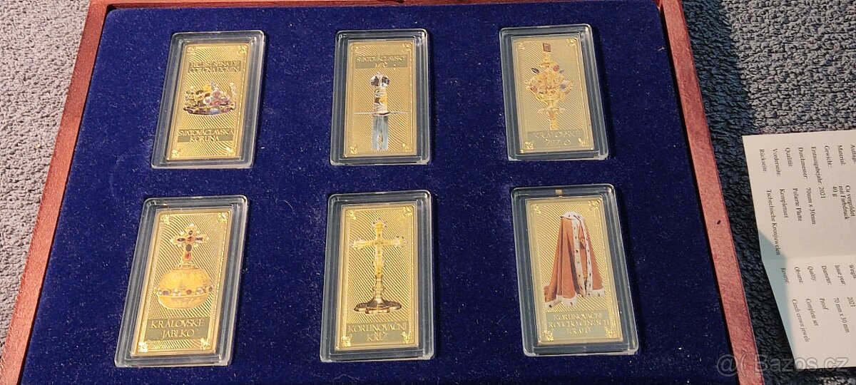 Sbírka korunovačních klenotů i s etui, pozlacené, certifikát - 6