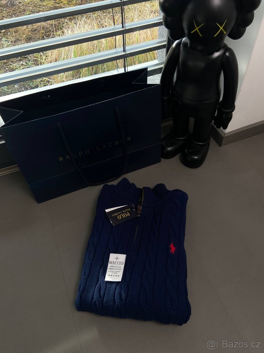 Ralph Lauren sweater se zipem – tmavě modrý Vel,M - 6