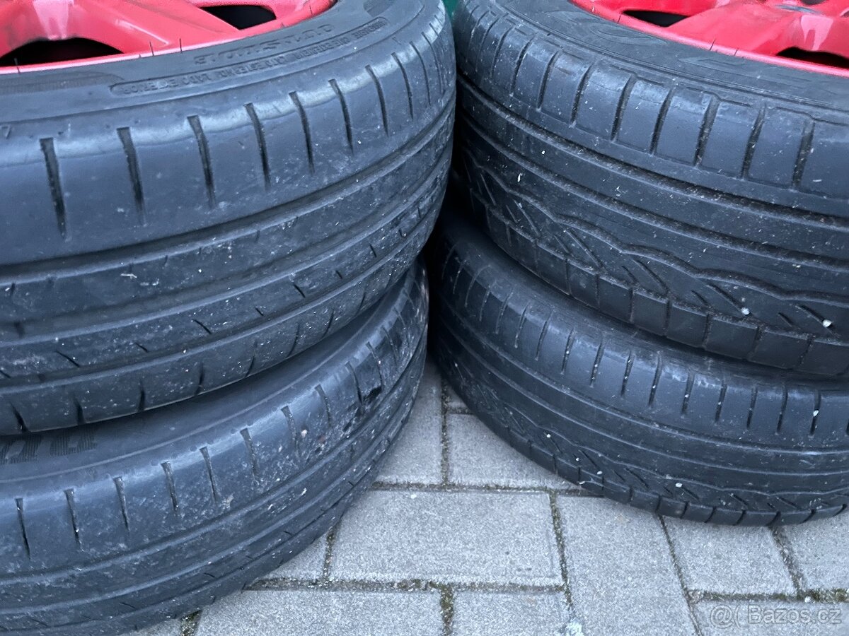 4x alu disky 5x100 R15, letní pneumatiky 70% - 6