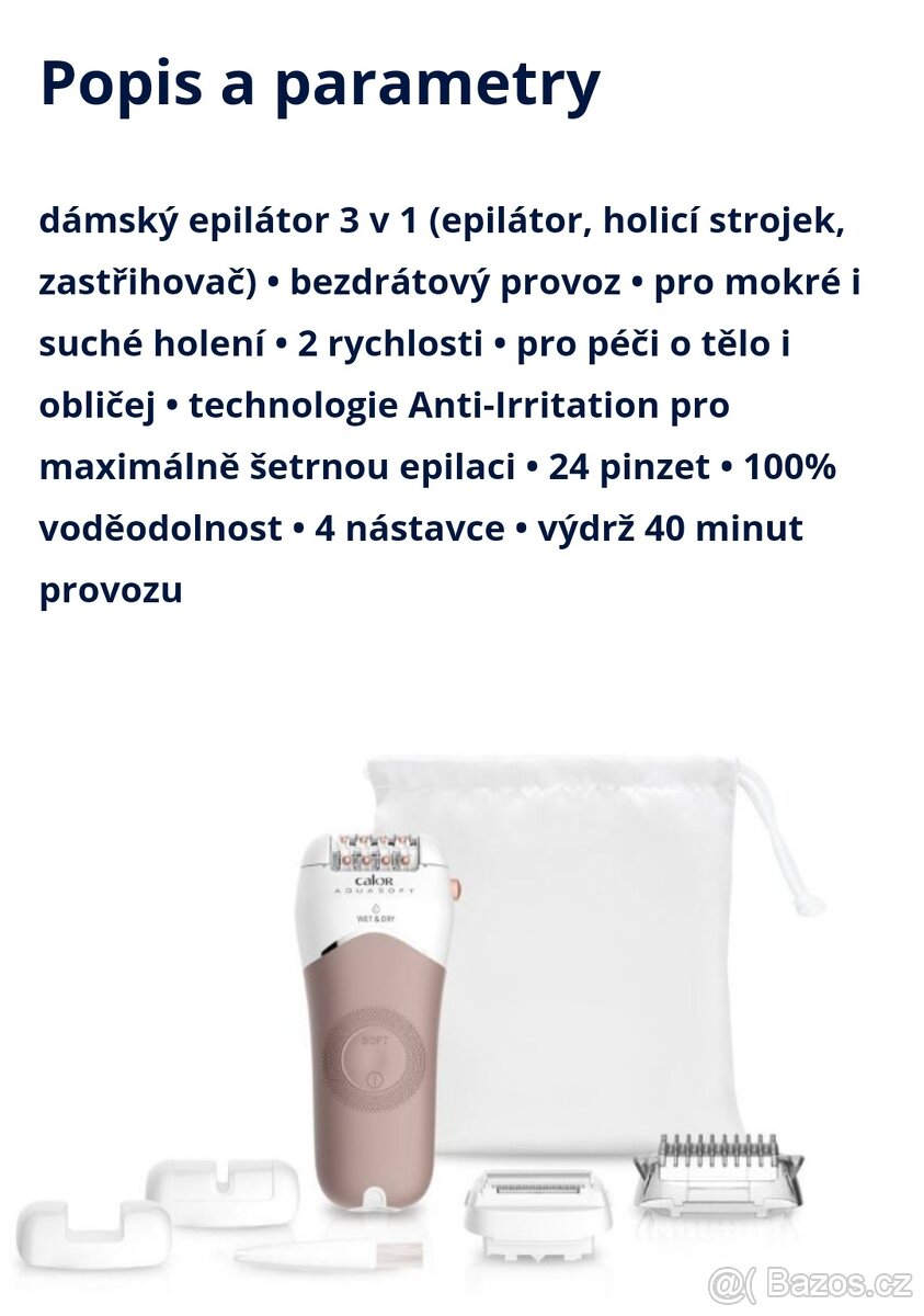 Epilátor Rowenta Aquasoft 3v1 - 6