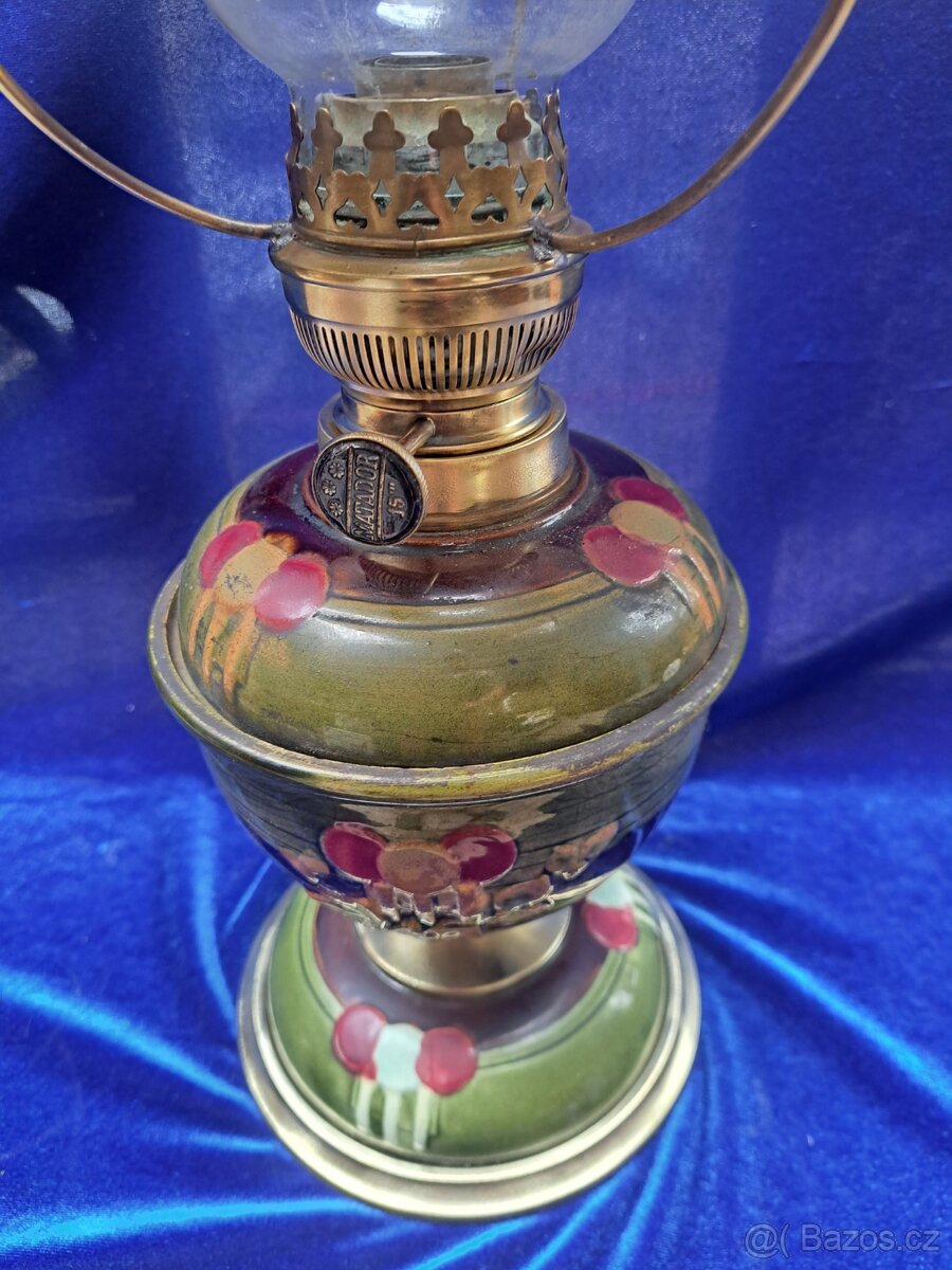 Zelená majoliková lampa - 6