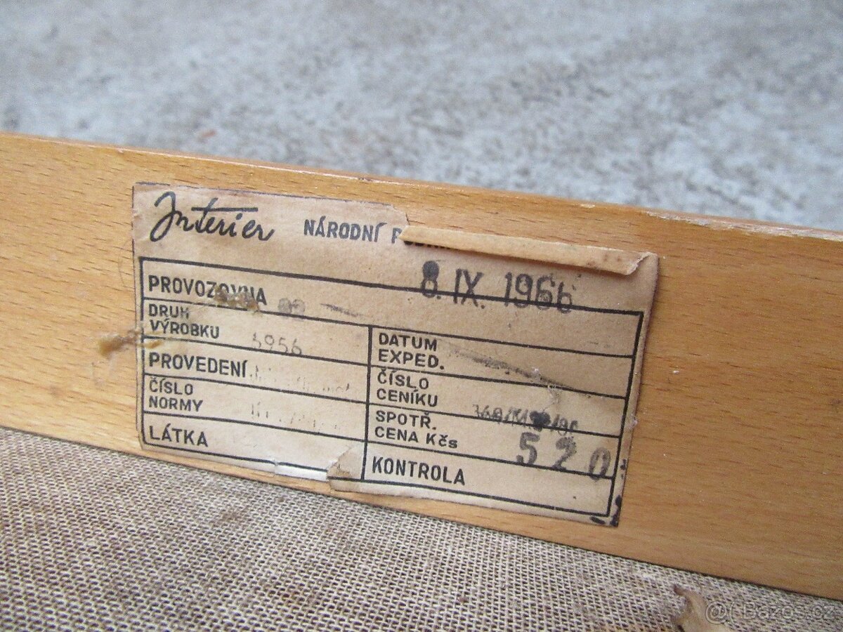 Nabízím elegantní retro křeslo Interier Praha 1966. Na renov - 6