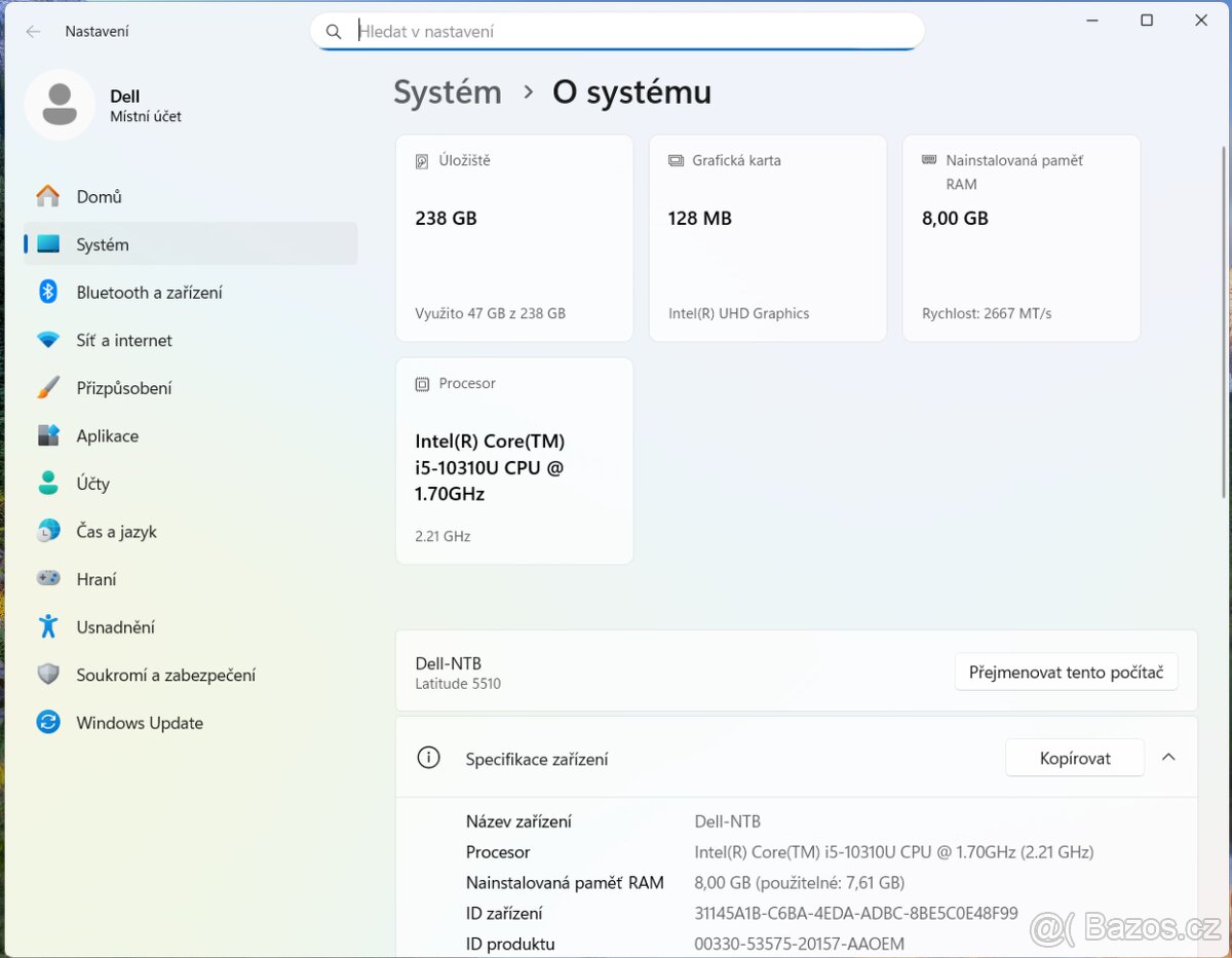 Dell Latitude 5510 (i5, 8GB RAM, 256 GB SSD) - 6