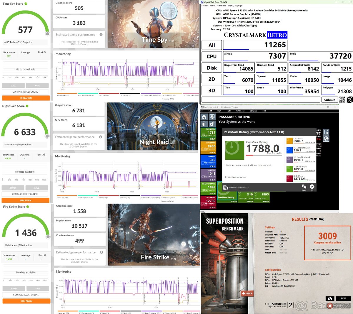 Notebook HP17,Ryzen 3 7320U (4c,8t),8Gb RAM,256GB SSD,RX610M - 6