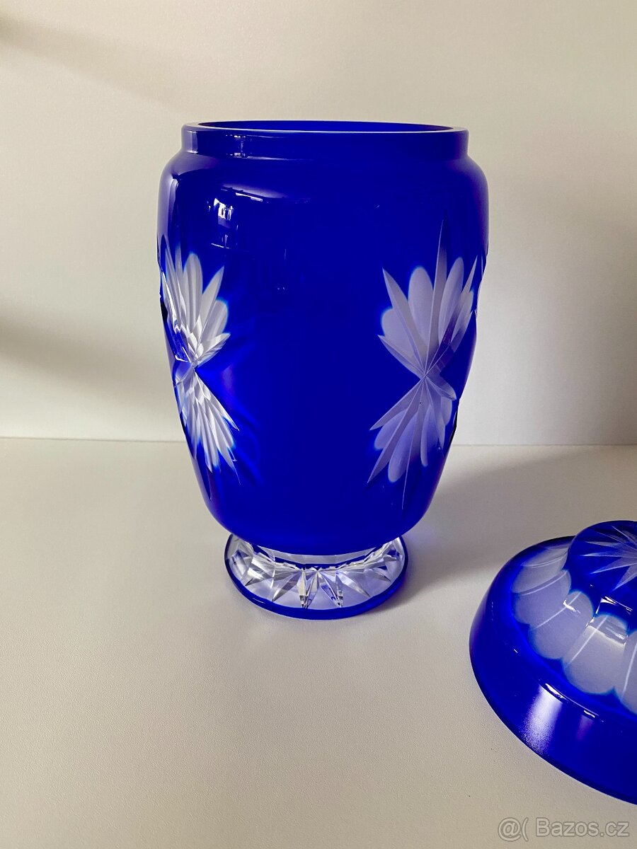 dóza skleněná dóza přejímaný křišťál urna sklo - 6