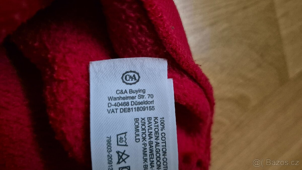 Červená chlapecká mikina C&A, vel.92 - 6