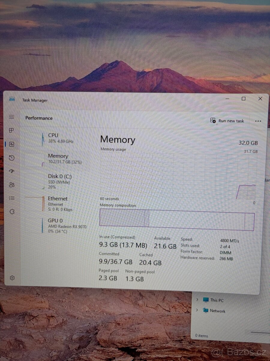 Herní PC 7500f RX 9070 32gb DDR5 - 6