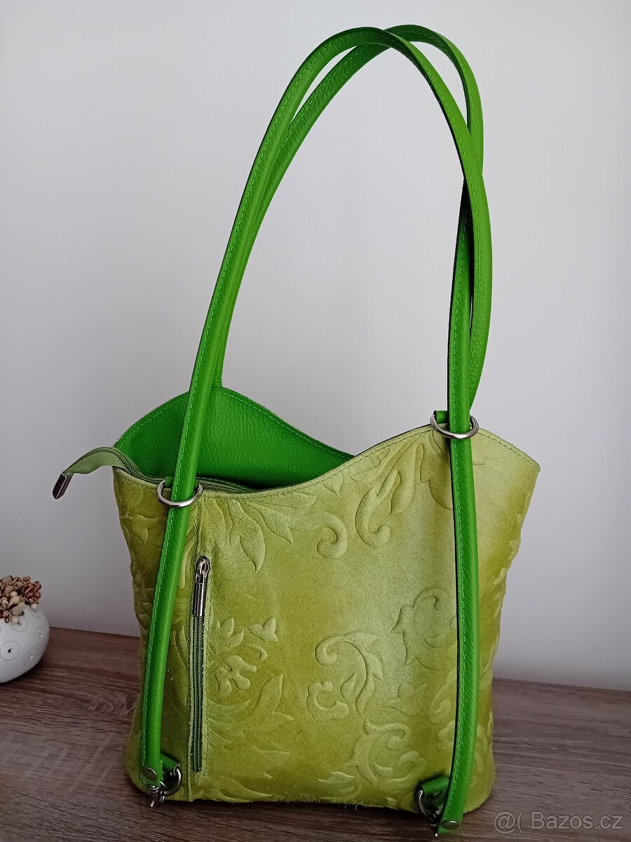 F.Z. Genuine Leather dámská kabelka + batůžek kožená - 6