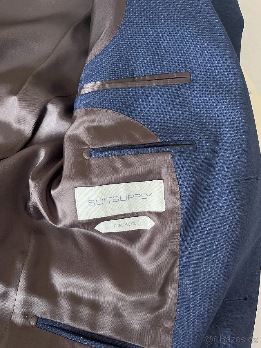 Nový vlněný oblek Suitsupply Lazio Blue vel. 50 - 6