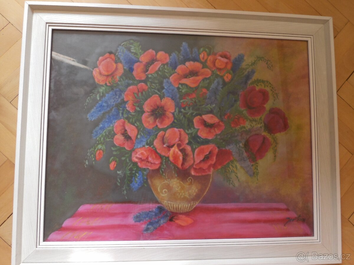 Obraz Jeřáby Vysočiny, signováno + další obrazy - 6