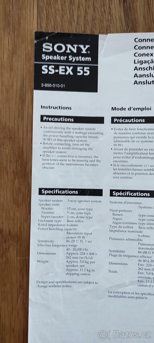 Sony SS-EX 55 3-pásmové HiFi reproduktory - 6