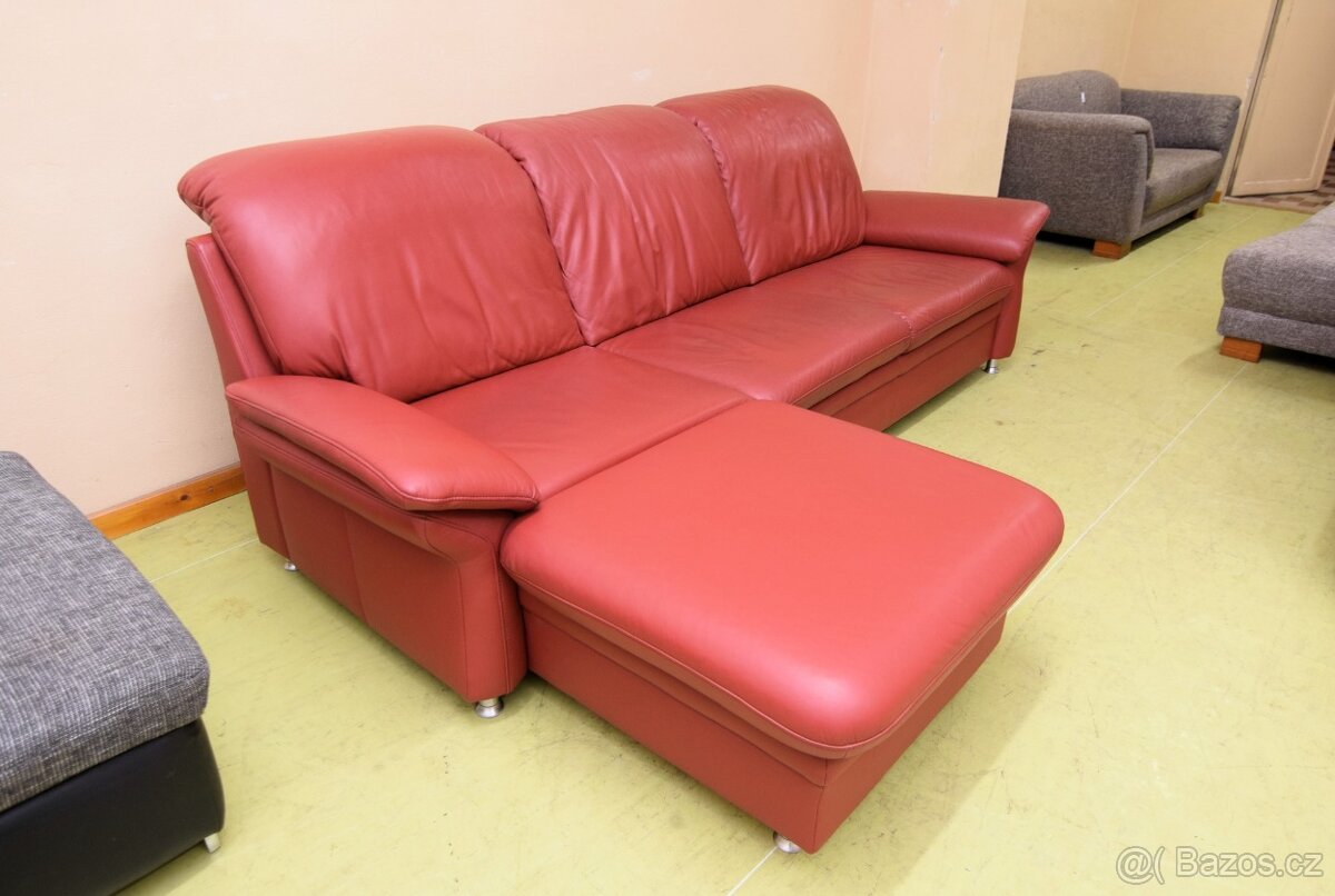 Sedací souprava rohová - kůže - SLEVA - 6