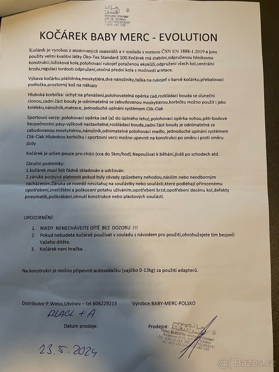 Kombinovaný kočárek Baby merc - Evolution - 6
