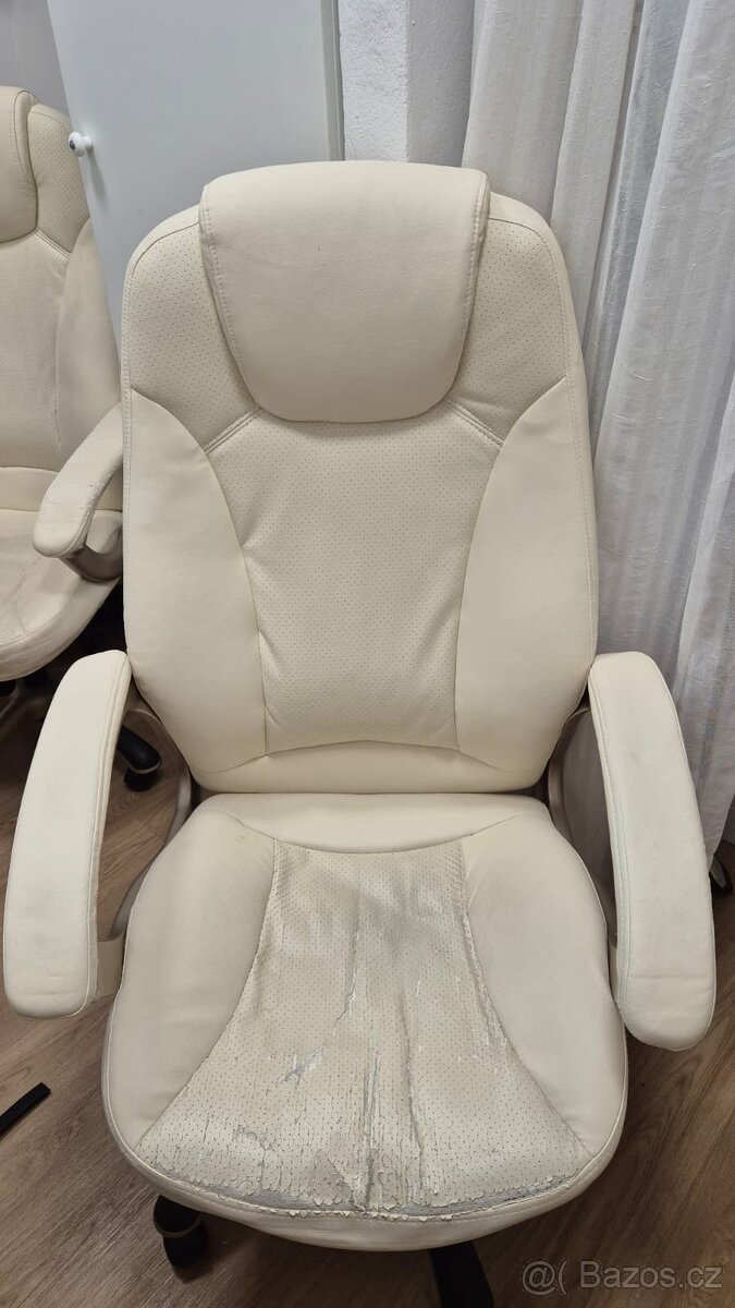 Bílé kancelářské/počítačové křeslo 2x - 6