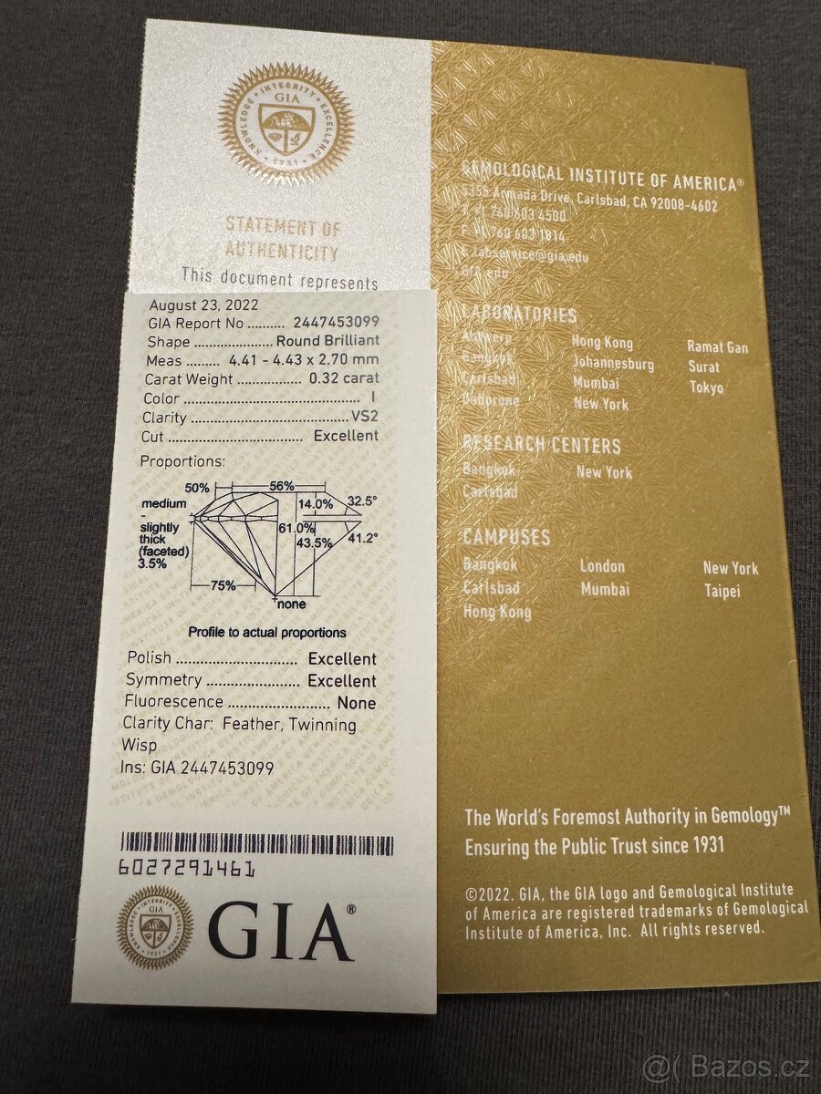 Zásnubní prsten s pravým diamantem 0,32ct - 6