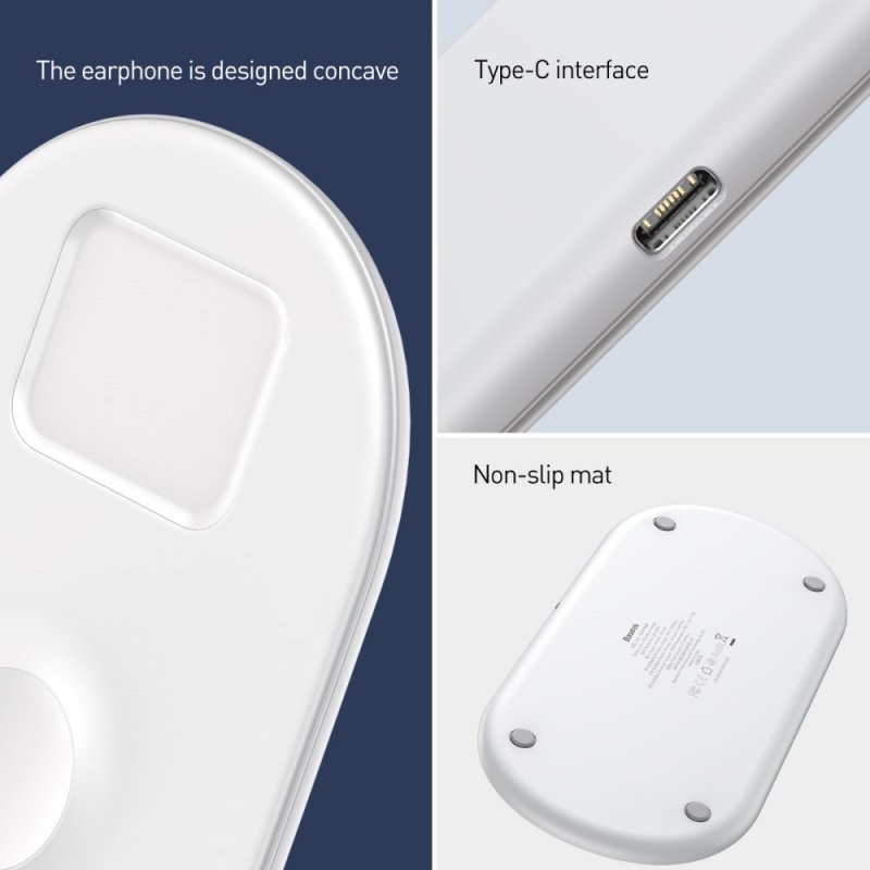 Bezdrátová nabíječka Baseus Smart 3in1 pro iPhone+Watch+AirP - 6