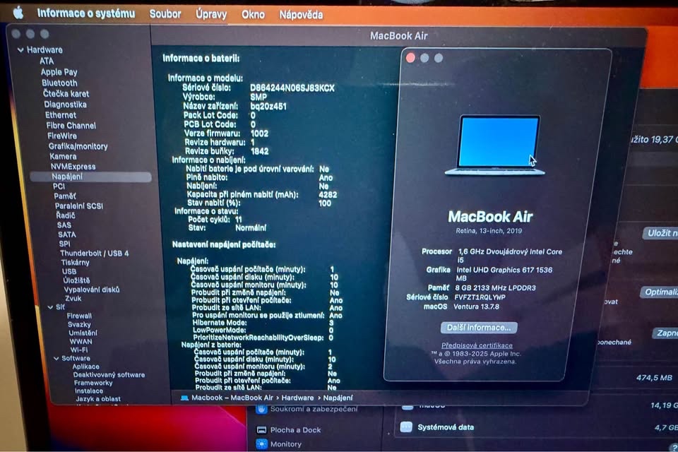 MacBook Air (2019), 8GB, 512GB, NOVÁ BATERIE - 6