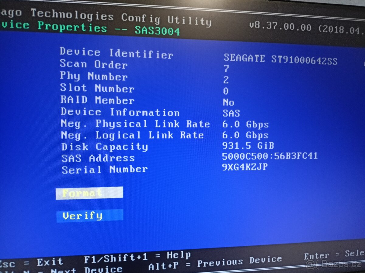 SAS disk 1TB DELL-Seagate ST91000642SS - 6