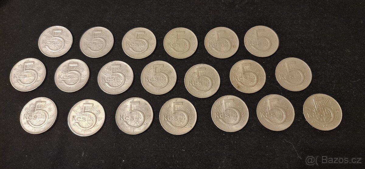 4. Sada 5Kčs - Pětikoruna - 20Ks - Žádná stejná - 6