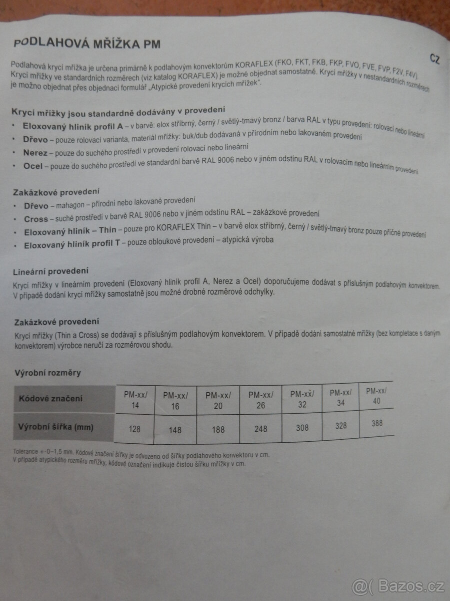 Krycí mřížka KORAFLEX PM hliníková stříbrná 328mmx3m - 6
