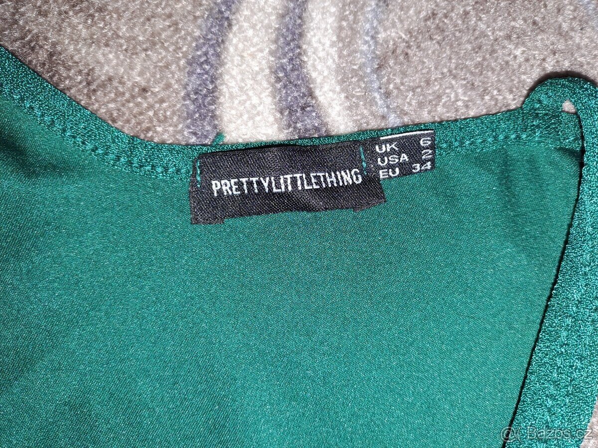 Zelené midi šaty s rozparkem vel. 34 Pretty Little Thing - 6