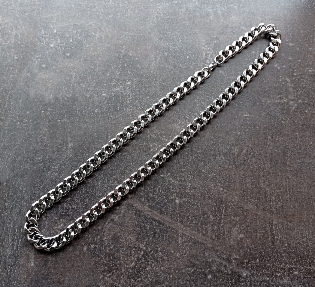 NOVÝ silný pánský náhrdelník Pancer Silver steel š. 12 mm - 6