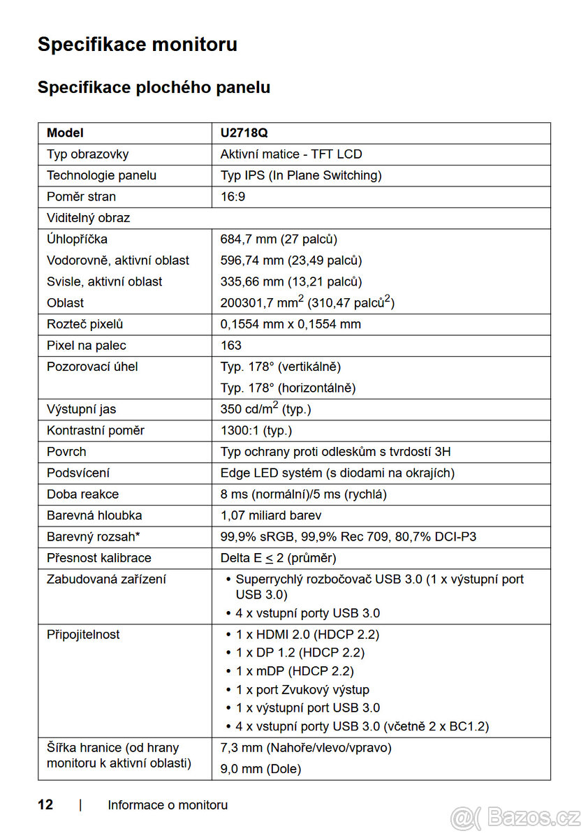 Monitor 27" 4K, Dell U2718Q UltraSharp - 6