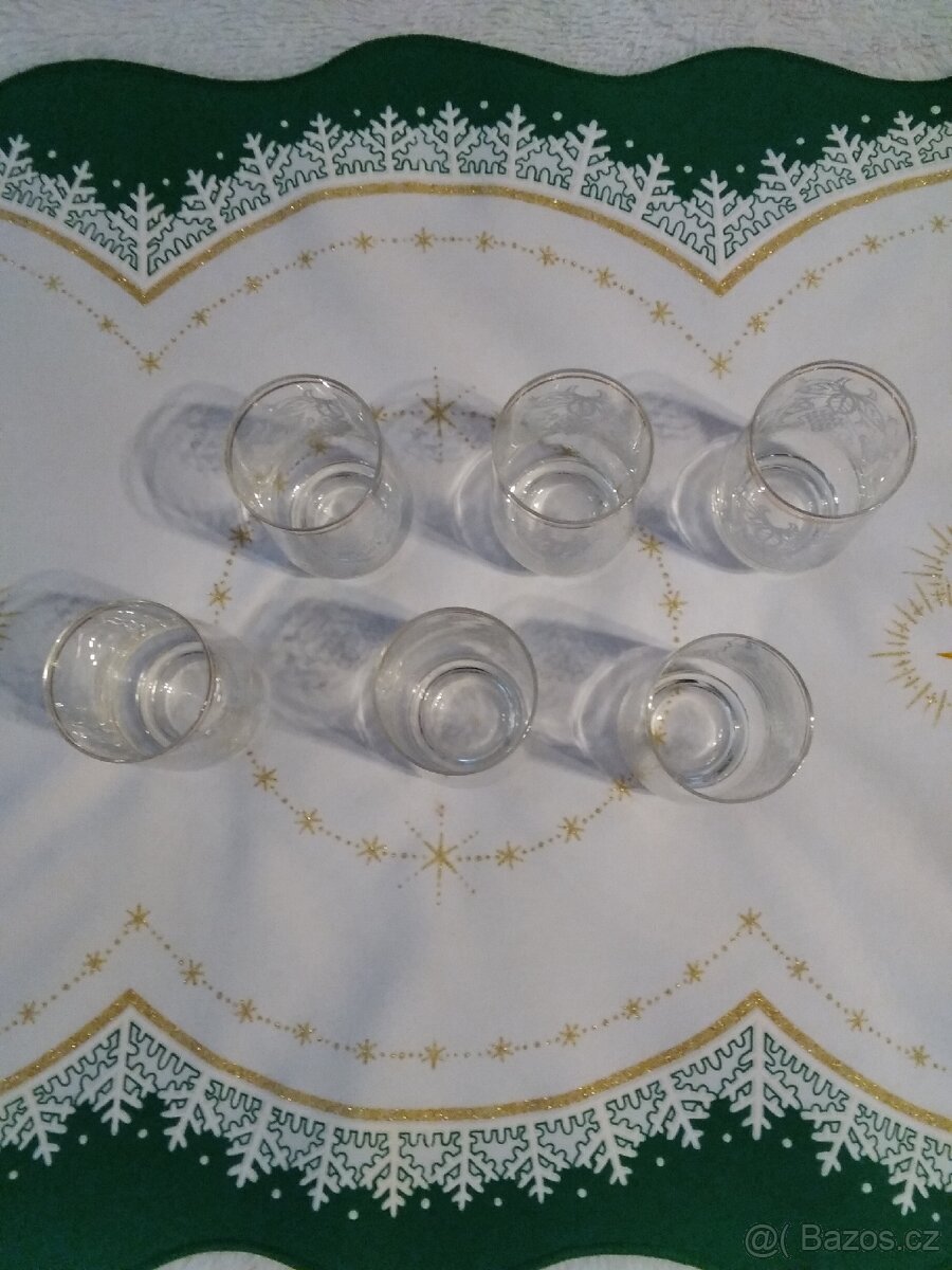 Sada skleniček, zlacený okraj - 6