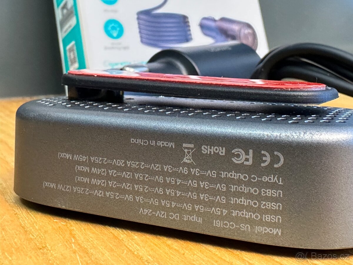 Značková nabíječka do auta 156W, 3x USB + USB-C + CL, NOVÁ - 6