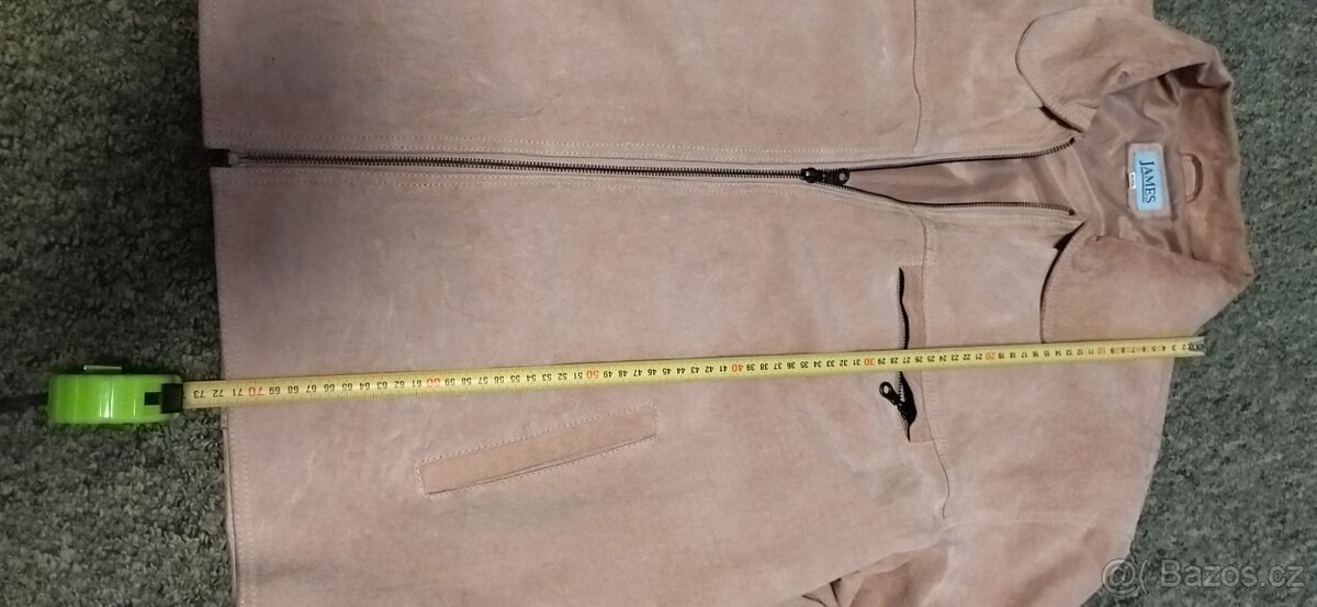 Pánská bunda, béžová, zn. James, kožená, nošená, vel. XXL - 6