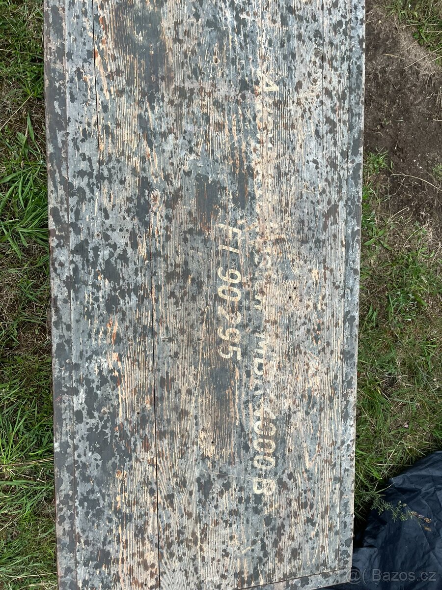 Stará Německá vojenská dřevěná okvoná bedna pro Wermacht - 6