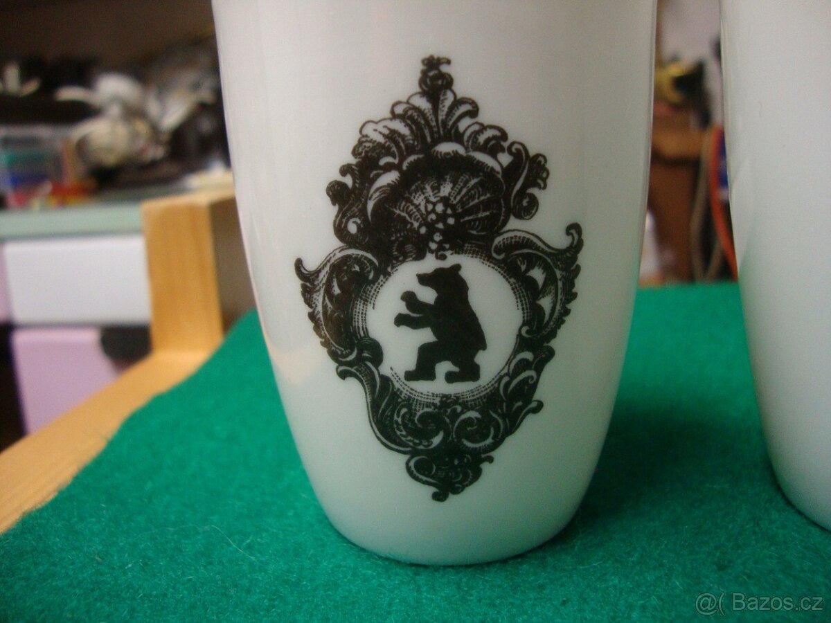 Starožitné porcelánové pohárky Berlín výroba Wallendorf top - 6