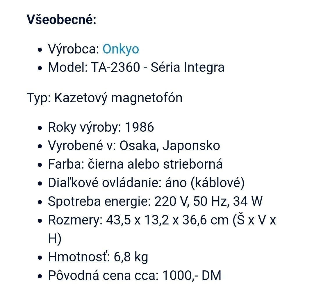 ONKYO TA-2360 + 6 ks Kazety grátis.🎧👍🎧 - 6