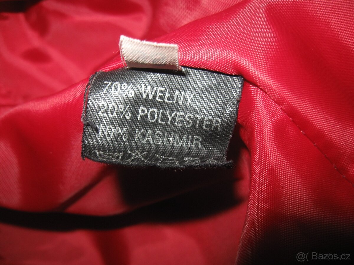 bordó 3/4 kabát paleto 70%vlna 10% kašmír vel.M/L - 6